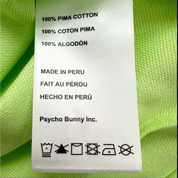Psycho Bunny Men's Green Polo Shirt Classic Lime Glow Green Size 4 Small - Picture 6 of 7